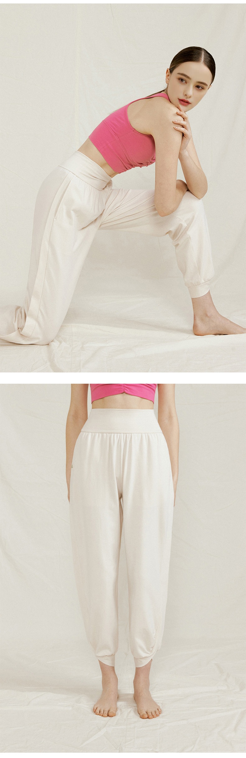 Pantaloni da jogging larghi a nove punti, comodi e semplici, da indossare all'aperto, per yoga, nuovi pantaloni da donna ActiveGo Spring a vita alta_voghion.com