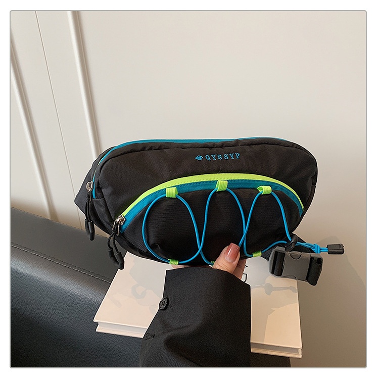 001 Foreign Trade Patchwork Color-Block Women's Chest Lightweight Outdoor Sports Cycling Phone Waist Dopamine Trendy_voghion.com