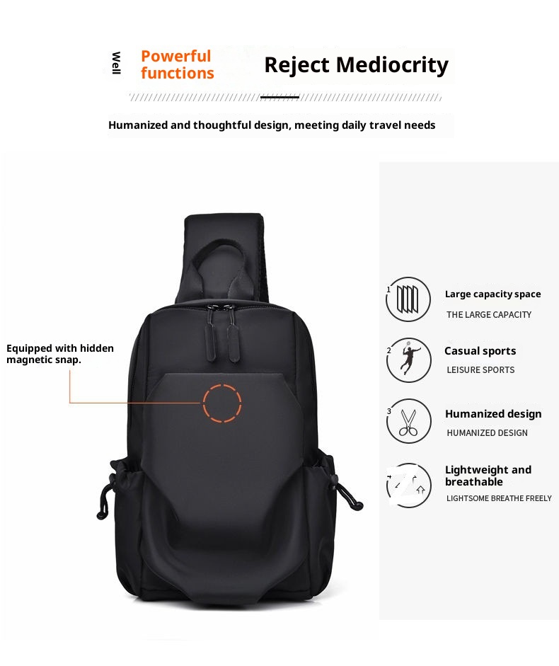 001 2025 Neu für Herren: Trendiger, lässiger, wasserdichter kleiner Brustrucksack mit großem Fassungsvermögen_voghion.com