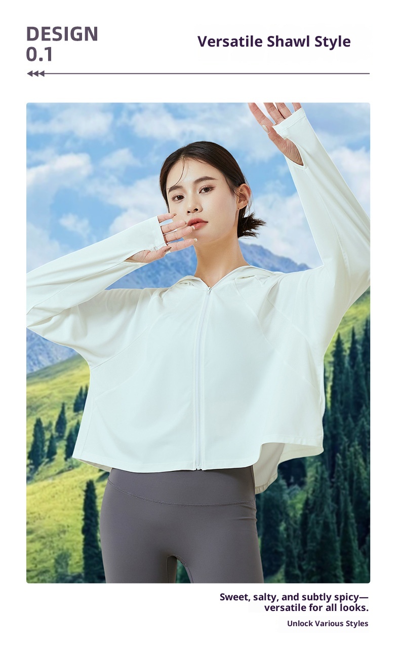 Giacca protettiva estiva a maniche lunghe in seta ghiacciata ActiveGo ActiveGo, abbigliamento protettivo dal sole per esterni da donna_voghion.com