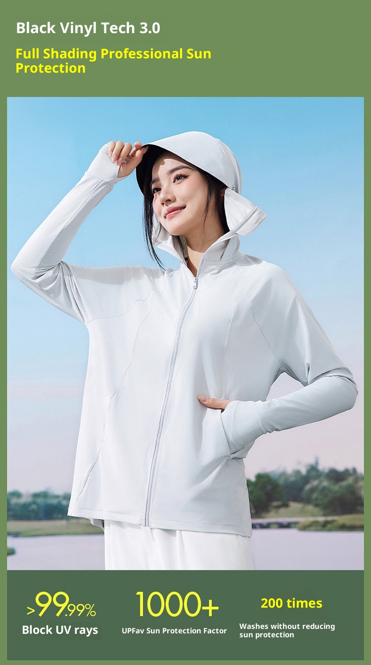 ActiveGo ActiveGo Nuovo abbigliamento outdoor da donna, giacca lunga con protezione solare UV in seta ghiacciata, cappotto estivo sottile con protezione solare per donna_voghion.com