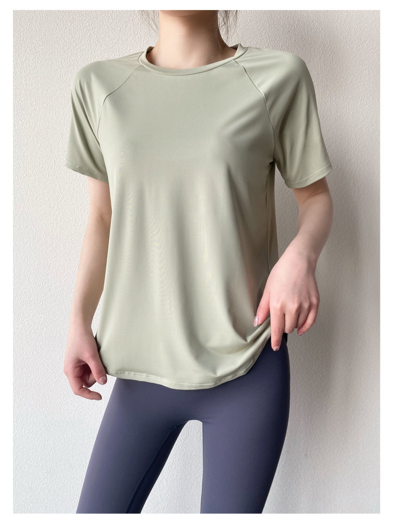 ActiveGo ActiveGo Sports Quick-Dry T-Shirt For Women Yoga Wear Cool Breathable Fitness Top Loose Slimming Outdoor Running Short Sleeve_voghion.com