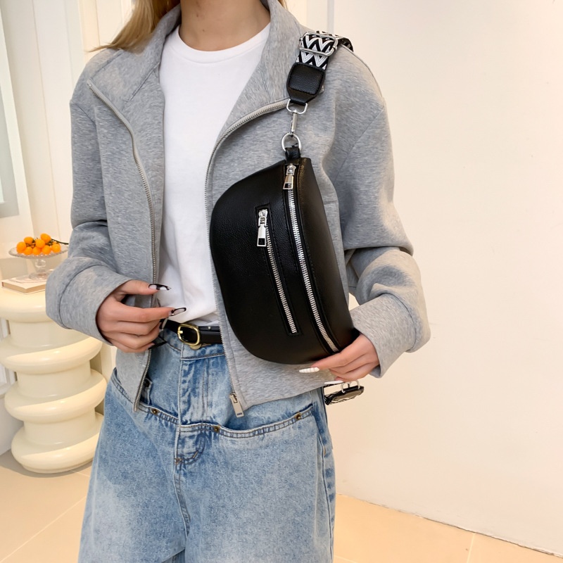 001 Cross-Border Chest For Women, New Fashionable Single Shoulder Versatile Large Capacity Saddle Trendy Waist Bag,_voghion.com