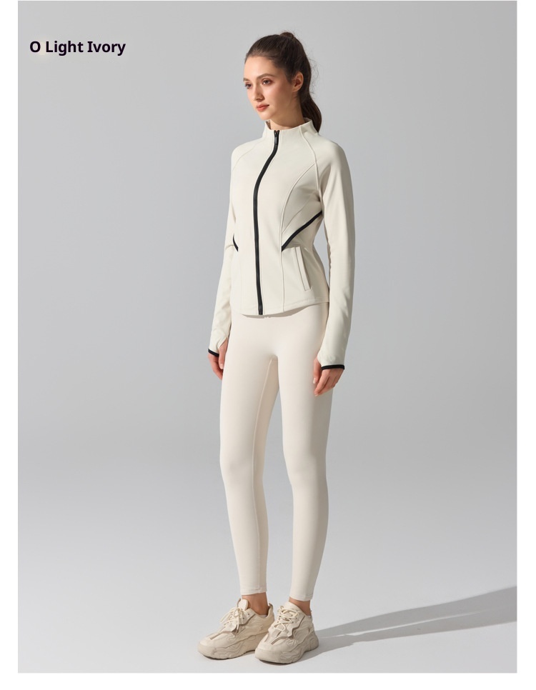 ActiveGo ActiveGo Fleece Warme Yogajacke Herbst Winter Outdoor Laufen Fitness Top Sport Cardigan Stehkragen Reißverschluss Langarm Damen_voghion.com