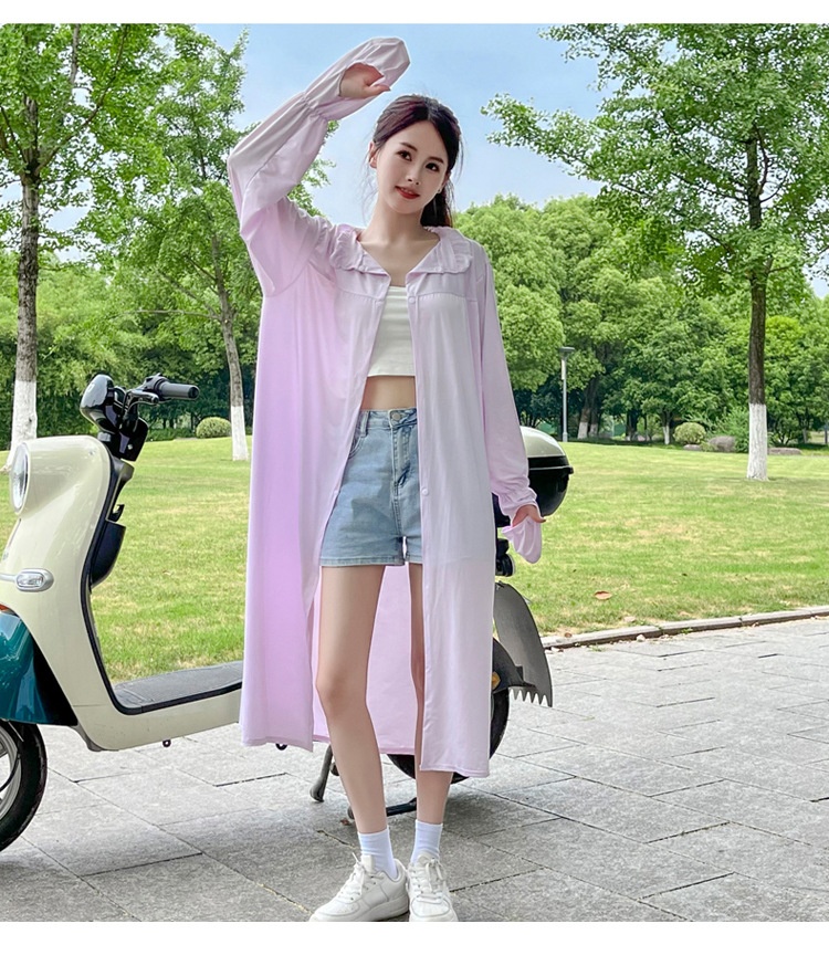 Abbigliamento protettivo per moto elettrica ActiveGo ActiveGo da donna, capospalla lungo, antivento e antisole, maglietta anti-esposizione al sole da donna_voghion.com