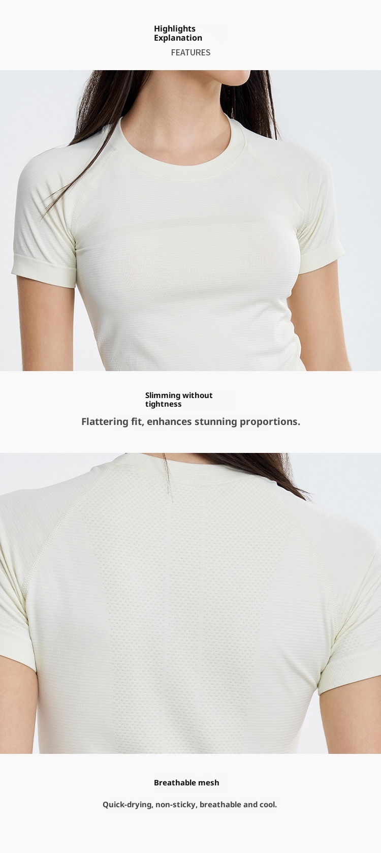 ActiveGo Seamless Bare Sensation Yoga Top Short Sleeve Sports Women T-Shirt Cover-Up Outdoor Tennis Shirt Breathable Quick-Dry_voghion.com