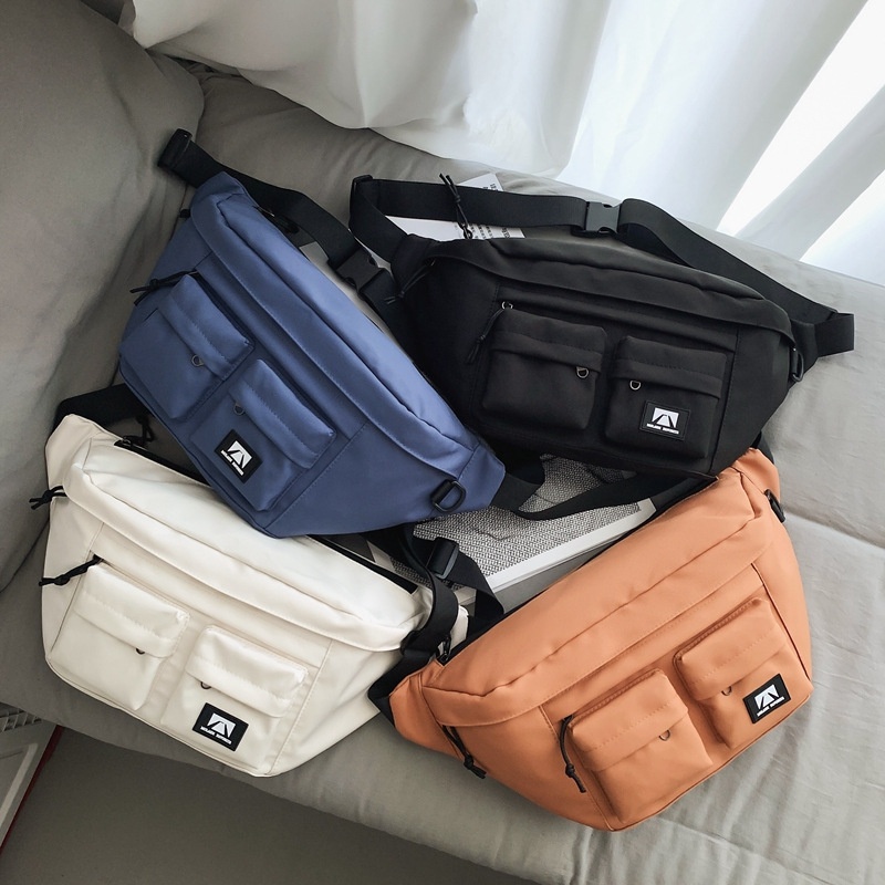 001 Crossbody For Men And Women, Student Simple Sports Large Capacity Chest Bag, Solid Color Casual Work Compartment_voghion.com