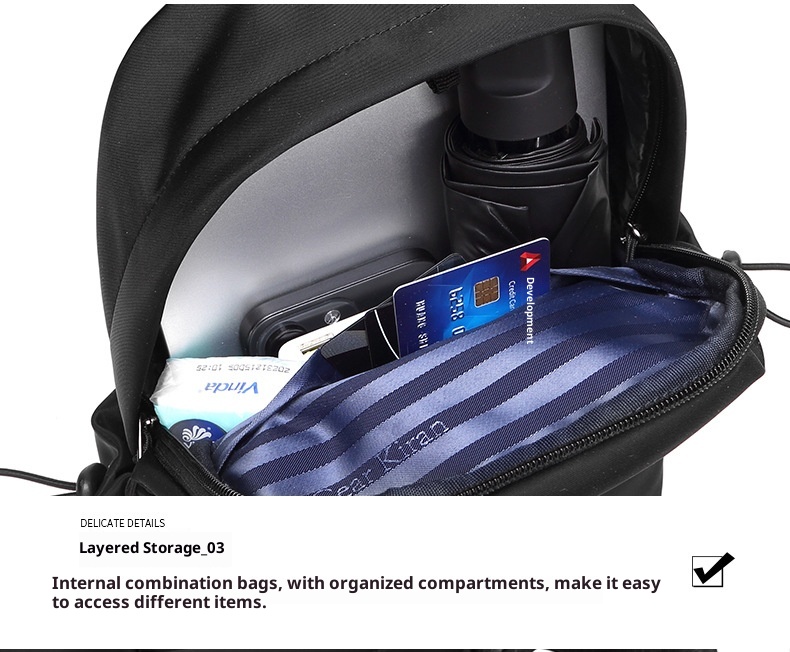 001 Korean Style Trendy Casual Men's Chest Sports Cycling Waterproof Port Shoulder Simple Fashion Crossbody Bag_voghion.com