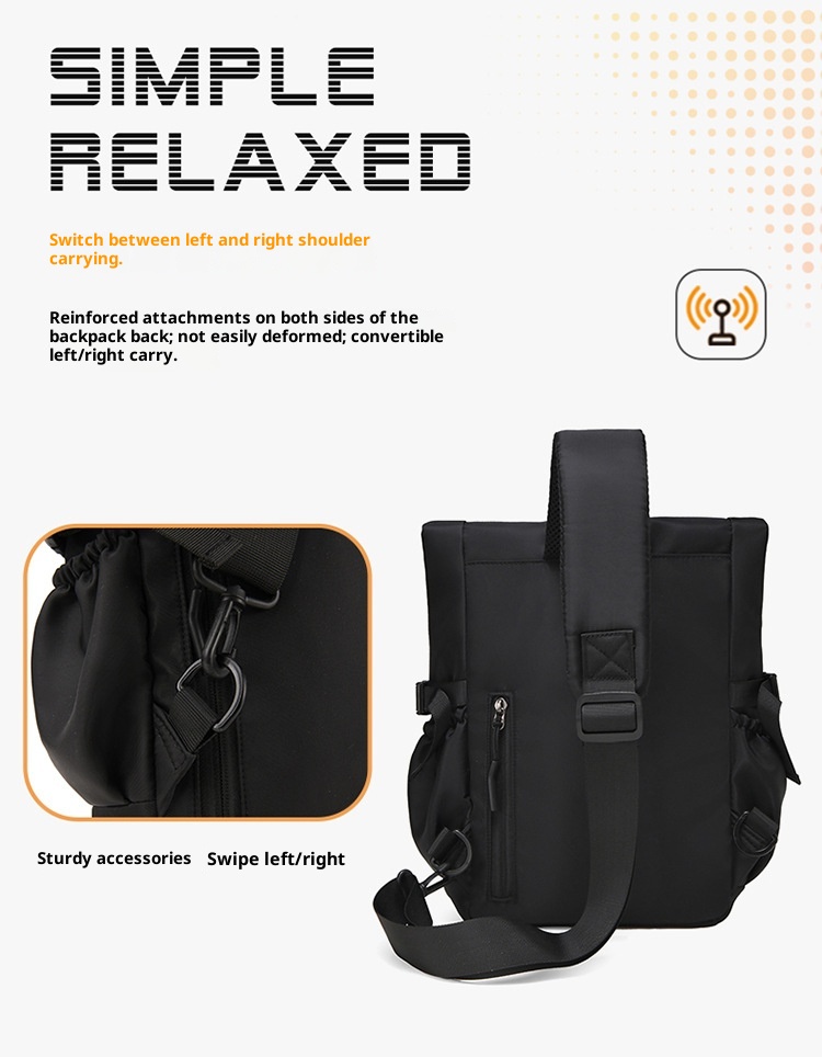 001 Cross-border New Men's Multifunctional Shoulder Commuting Simple Lightweight Chest Bag Large Capacity Outdoor_voghion.com