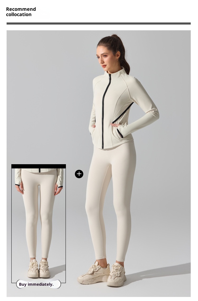 ActiveGo ActiveGo Fleece Warme Yogajacke Herbst Winter Outdoor Laufen Fitness Top Sport Cardigan Stehkragen Reißverschluss Langarm Damen_voghion.com