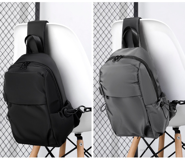001 Chest Dropshipping New Men's Single Shoulder Crossbody Bag USB Charging Korean Style Casual Sports Backpack Printing_voghion.com