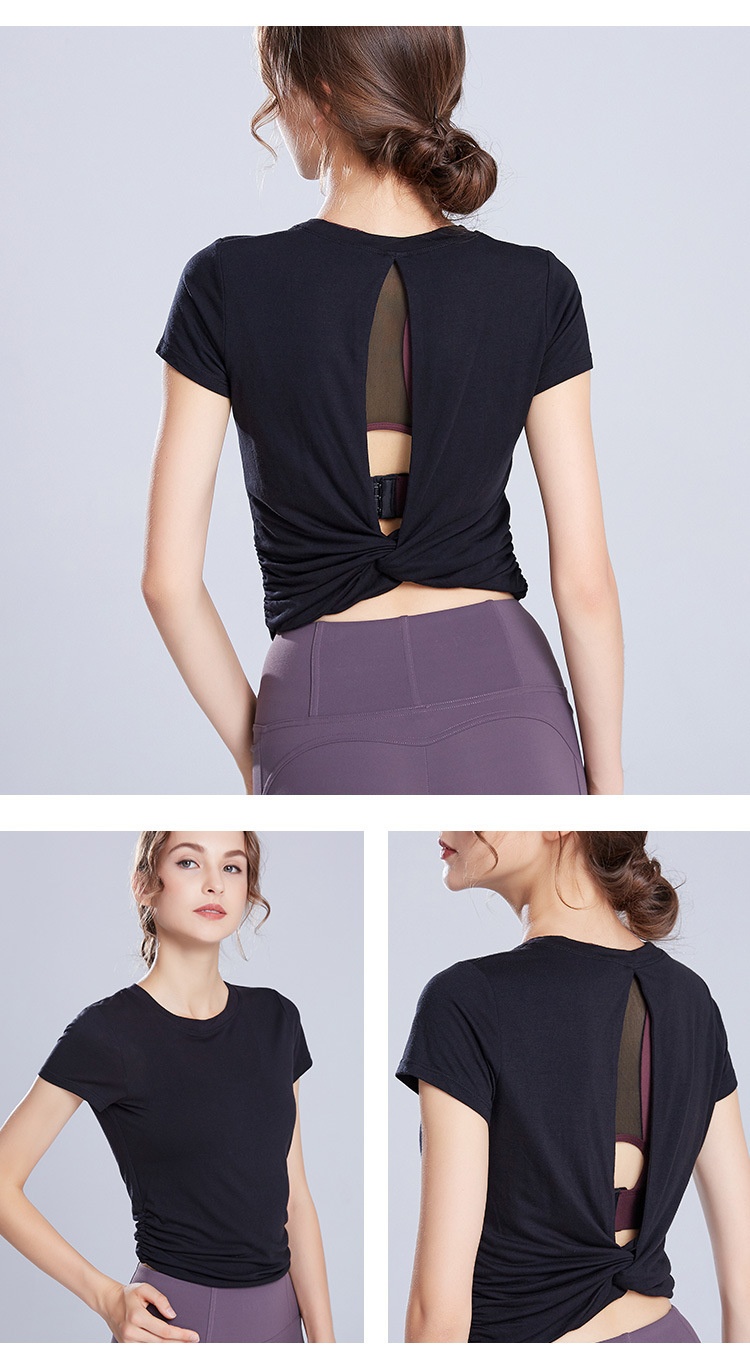 ActiveGo Sring Cover-U Short Sleeve Quick-Dry Shirt Wear T-Shirt For Women Euroean And American Fitness Yoga Outdoor Sorts_voghion.com