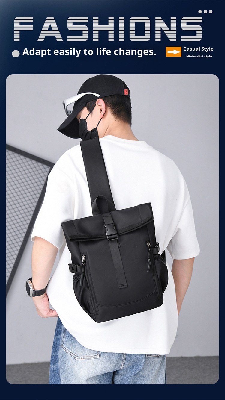 001 Cross-border New Men's Multifunctional Shoulder Commuting Simple Lightweight Chest Bag Large Capacity Outdoor_voghion.com