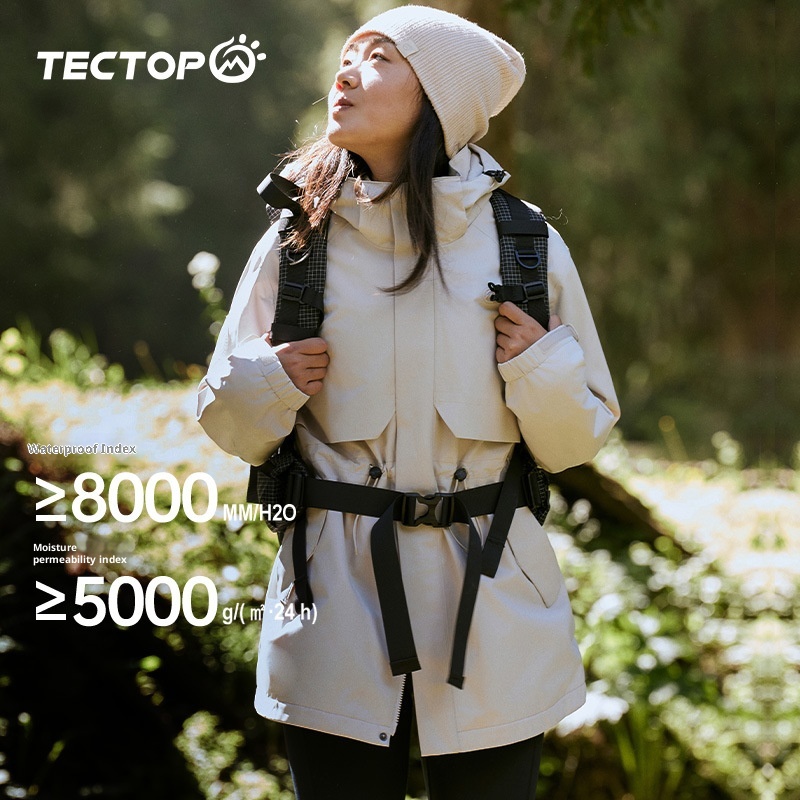 ActiveGo 2024 Autumn Winter New Exploration Outdoor Fashion Simple Mid-Length Women's Windbreaker Windproof Hiking Jacket_voghion.com