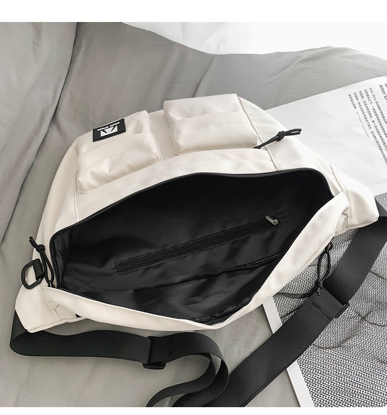 001 Crossbody For Men And Women, Student Simple Sports Large Capacity Chest Bag, Solid Color Casual Work Compartment_voghion.com
