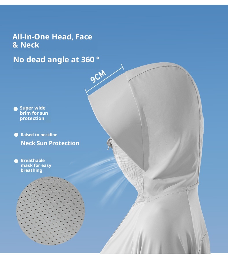 Abbigliamento estivo ActiveGo per donna, giacca corta traspirante con cappuccio isolante, protezione solare UPF50+ UV per esterni_voghion.com