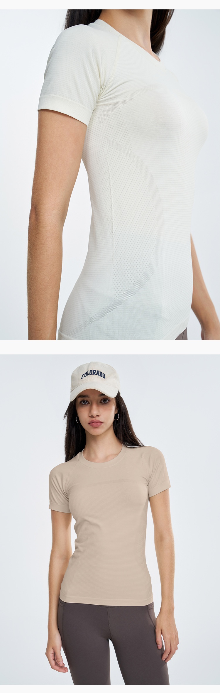 ActiveGo Seamless Bare Sensation Yoga Top Short Sleeve Sports Women T-Shirt Cover-Up Outdoor Tennis Shirt Breathable Quick-Dry_voghion.com