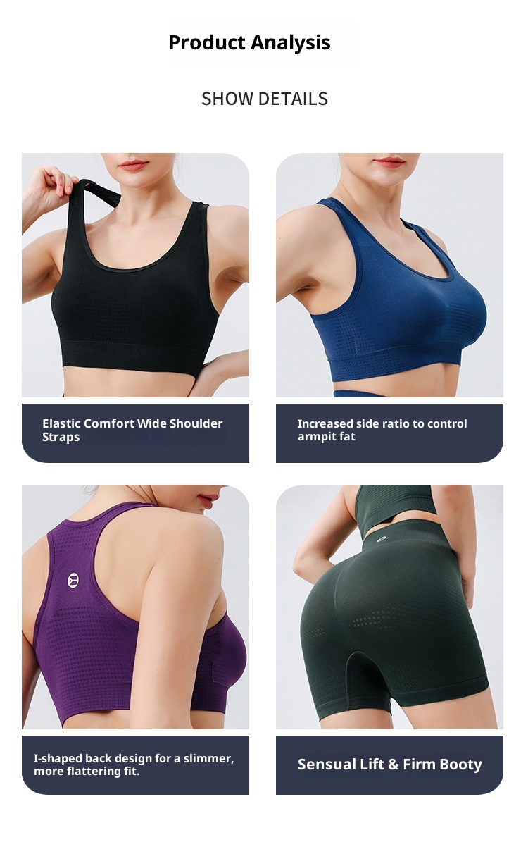 ActiveGo ActiveGo Pantaloncini aderenti elastici a vita alta, senza cuciture, per yoga all'aperto, ad asciugatura rapida, europei e americani, per donna, con protezioni per il petto_voghion.com