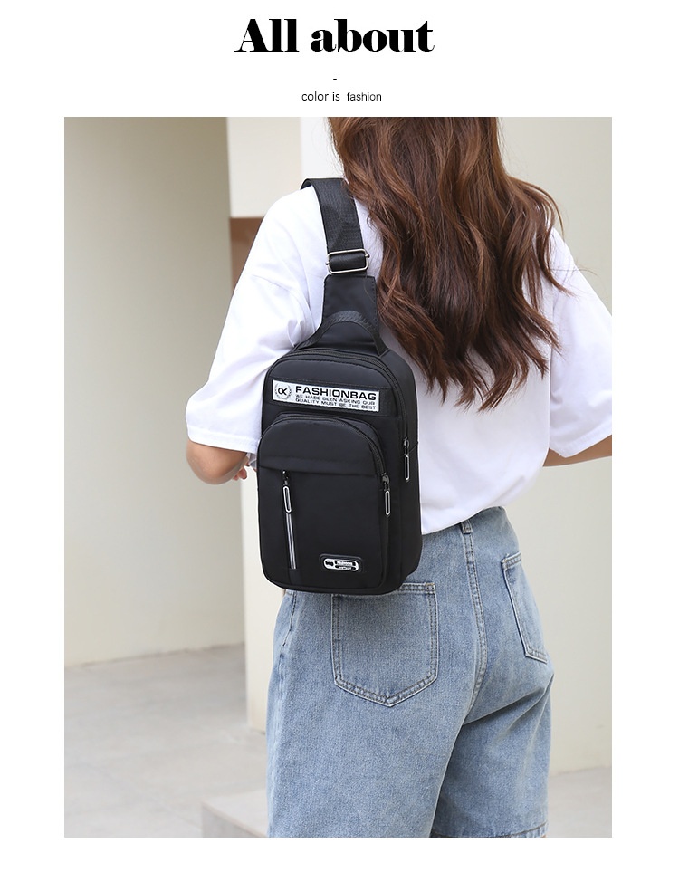 001 Oxford Stoff-Brusttasche, neue lässige Sport-Mehrzwecktasche für Damen und Herren, koreanische Version, große Kapazität, Umhängetasche_voghion.com