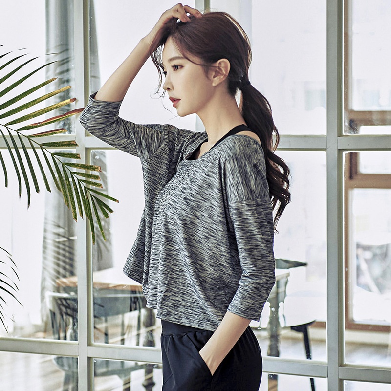 Maglietta sportiva larga ActiveGo per allenamento yoga all'aperto e fitness da ragazza, taglie forti, ad asciugatura rapida_voghion.com