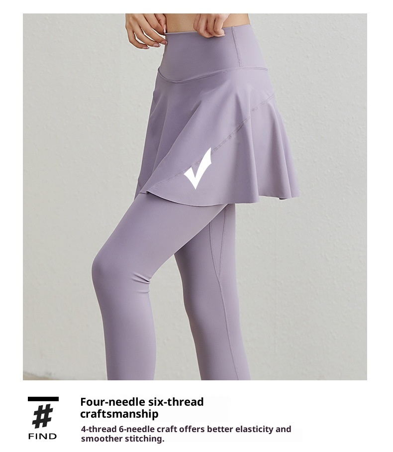 ActiveGo ActiveGo Yoga Peach Hip High Waist Elastic Tummy Control Running Fitness Covering Flaws Ruffled Outdoor Sports Dance Skirt Pants_voghion.com