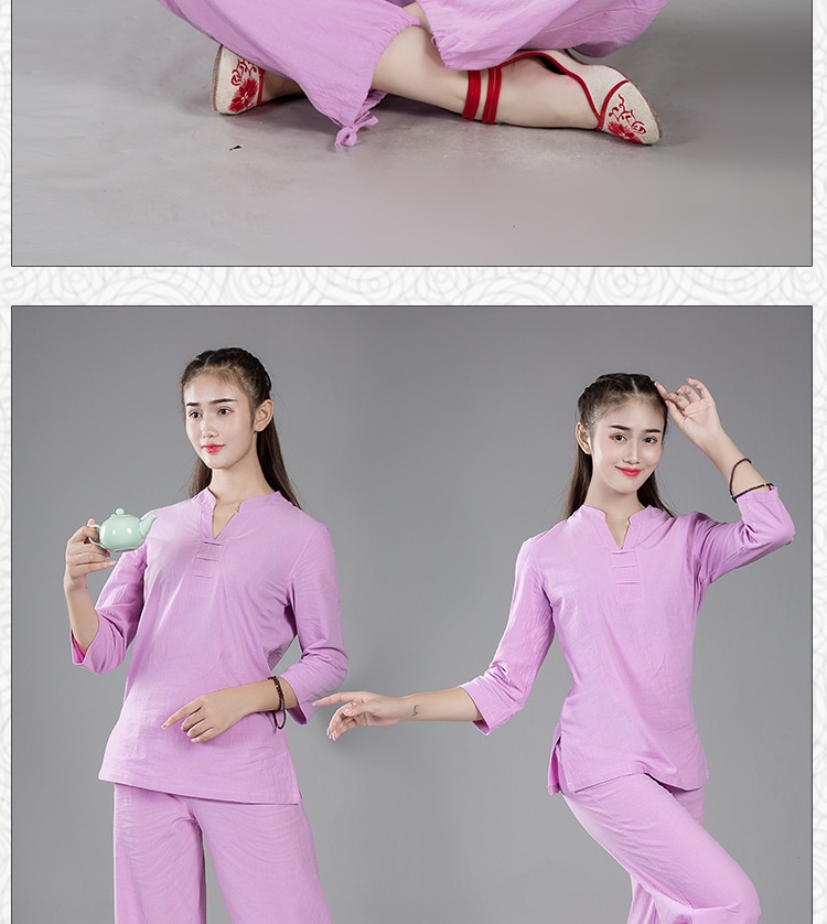 ActiveGo ActiveGo 8808 New Outdoor Sports Cotton And Linen Yoa Clothin For Practitioners, Meditation, Tai Chi Set, One-Piece_voghion.com