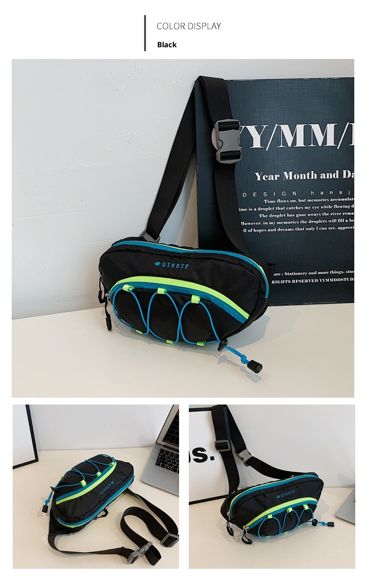 001 Foreign Trade Patchwork Color-Block Women's Chest Lightweight Outdoor Sports Cycling Phone Waist Dopamine Trendy_voghion.com