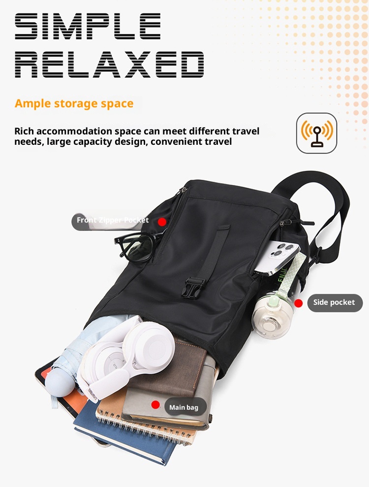 001 Cross-border New Men's Multifunctional Shoulder Commuting Simple Lightweight Chest Bag Large Capacity Outdoor_voghion.com