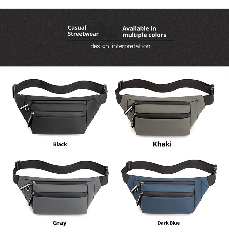 001 Bolso bandolera unisex de estilo informal de negocios, sencillo y con personalidad, ideal para actividades al aire libre, ciclismo y como bolso de cintura._voghion.com