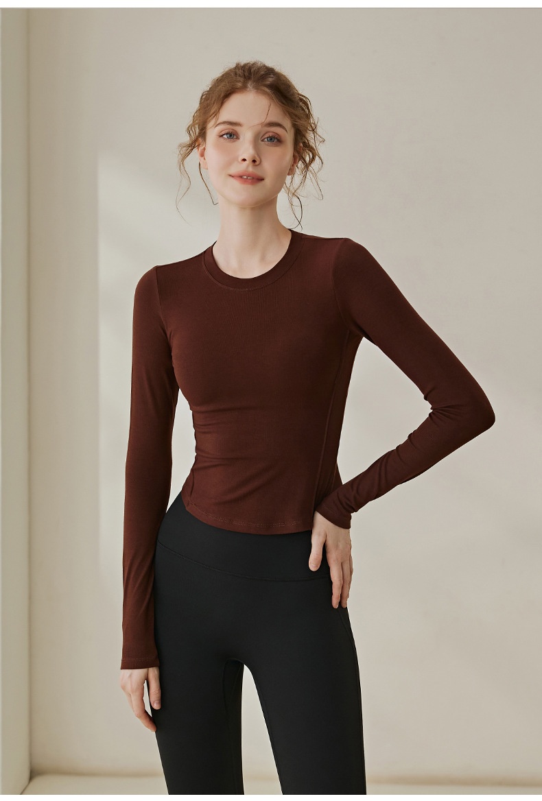 ActiveGo 2025 Autunno Nuovo Abbigliamento Yoga Dimagrante Fitness da Donna Spos Allenamento Corsa all'Aperto Girocollo Manica Lunga_voghion.com