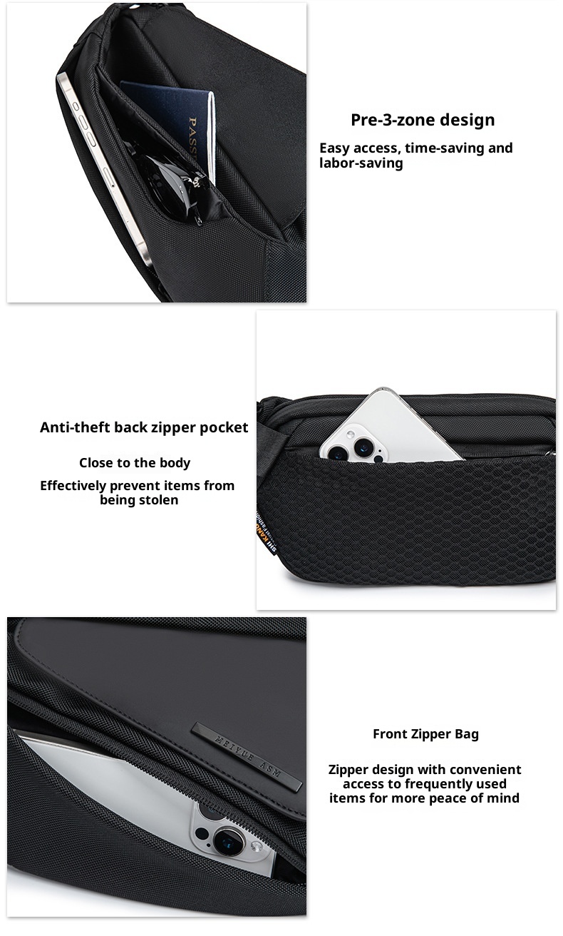 001 High-end Chest For Men, Functional Sports Riding Single Shoulder Bag, Commuting Multi-functional Men's Crossbody Bag_voghion.com