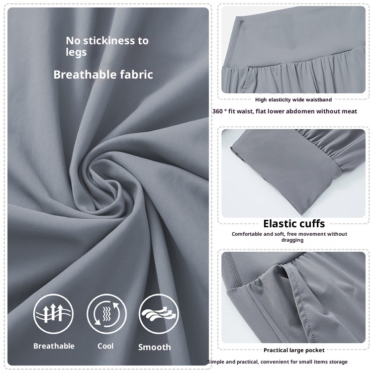 ActiveGo High Waist Tummy Control Loose Fit Sommer Dünne Schnelltrocknende Atmungsaktive Jogginghose für Outdoor, Fitness und Yoga für Damen_voghion.com