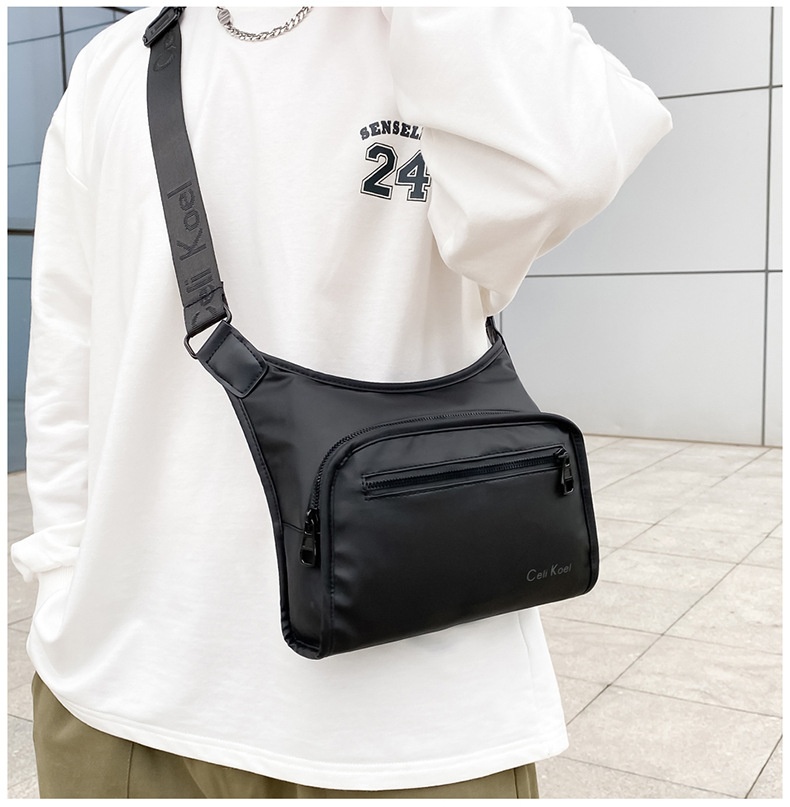 001 Crossbody For Men New Fashionable Simple Casual Shoulder Korean Style Trendy Textured Large Capacity Chest Bag_voghion.com