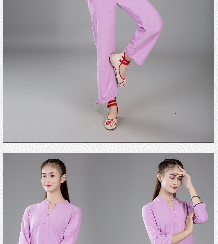 ActiveGo ActiveGo 8808 New Outdoor Sports Cotton And Linen Yoa Clothin For Practitioners, Meditation, Tai Chi Set, One-Piece_voghion.com