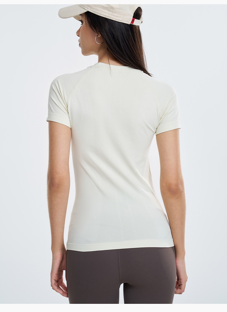 ActiveGo Seamless Bare Sensation Yoga Top Short Sleeve Sports Women T-Shirt Cover-Up Outdoor Tennis Shirt Breathable Quick-Dry_voghion.com