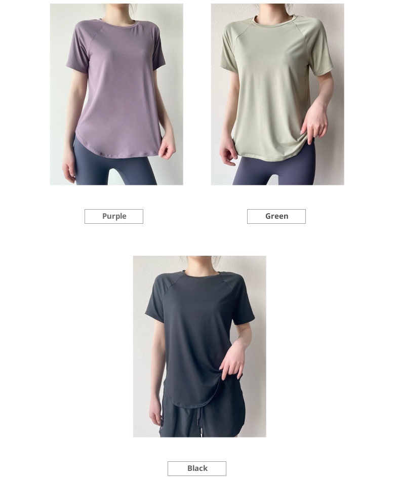 ActiveGo ActiveGo Sports Quick-Dry T-Shirt For Women Yoga Wear Cool Breathable Fitness Top Loose Slimming Outdoor Running Short Sleeve_voghion.com