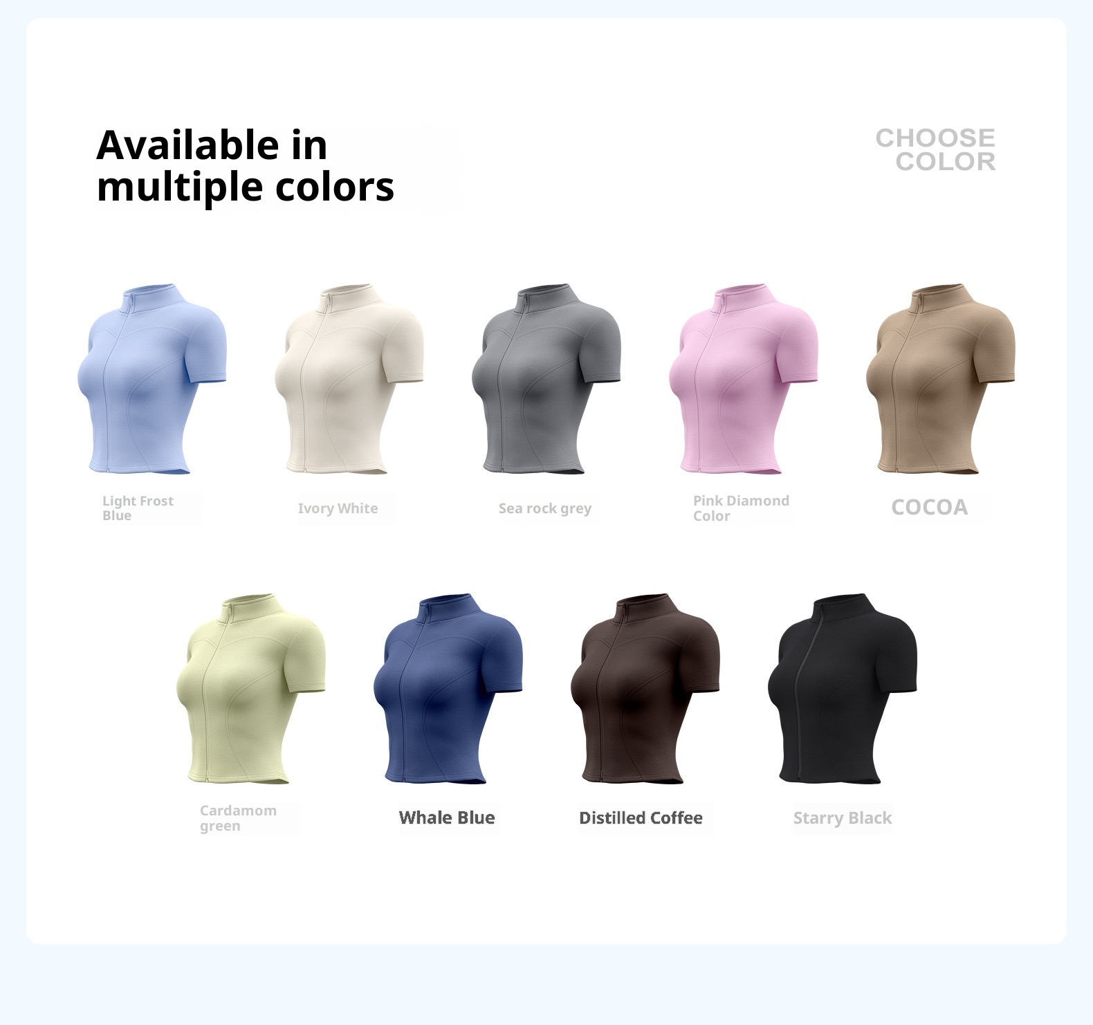 ActiveGo ActiveGo Juyitang Nuova giacca sportiva da corsa casual slim fit con cerniera completa e colletto rialzato per yoga e fitness a maniche corte_voghion.com