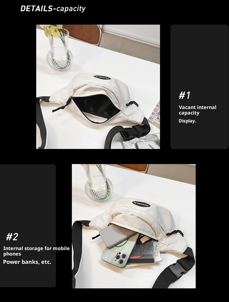 001 Chest Damen, Trendige kleine 2025 Neue Umhängetasche, Lässiger Canvas-Rucksack für Herren, Sportliche Fitness-Hüfttasche_voghion.com