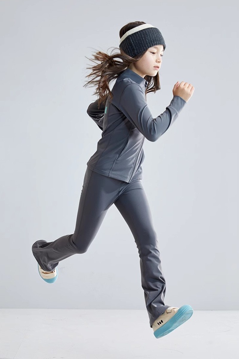 ActiveGo ActiveGo Europese en Amerikaanse UV-bescherming Ademende effen kleur Kinderyogaset Hardloopsport Buiten Lange mouwen Jas_voghion.com