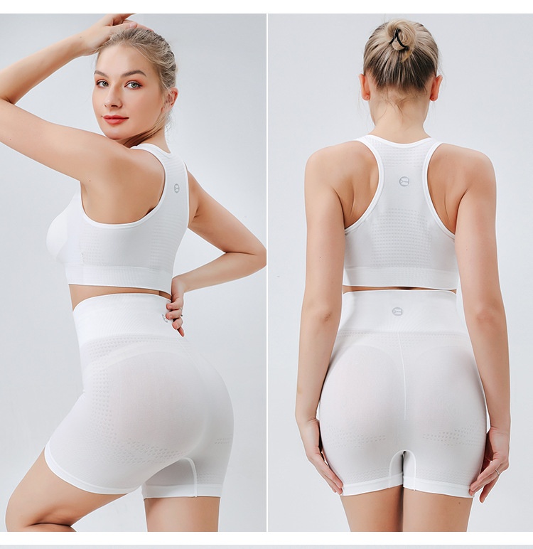 ActiveGo ActiveGo Pantaloncini aderenti elastici a vita alta, senza cuciture, per yoga all'aperto, ad asciugatura rapida, europei e americani, per donna, con protezioni per il petto_voghion.com