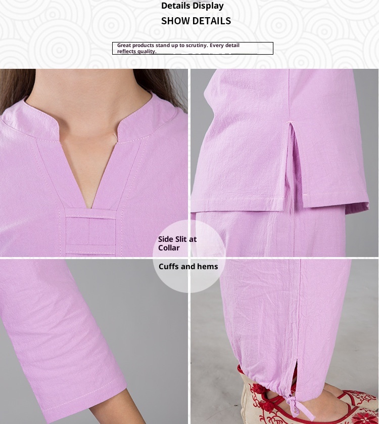 ActiveGo ActiveGo 8808 New Outdoor Sports Cotton And Linen Yoa Clothin For Practitioners, Meditation, Tai Chi Set, One-Piece_voghion.com