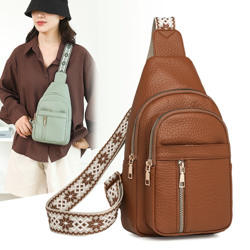 001 2025 Summer New Fashion Single Shoulder Crossbody Versatile PU Leather Large Capacity Casual Travel Women's Chest Bag_voghion.com