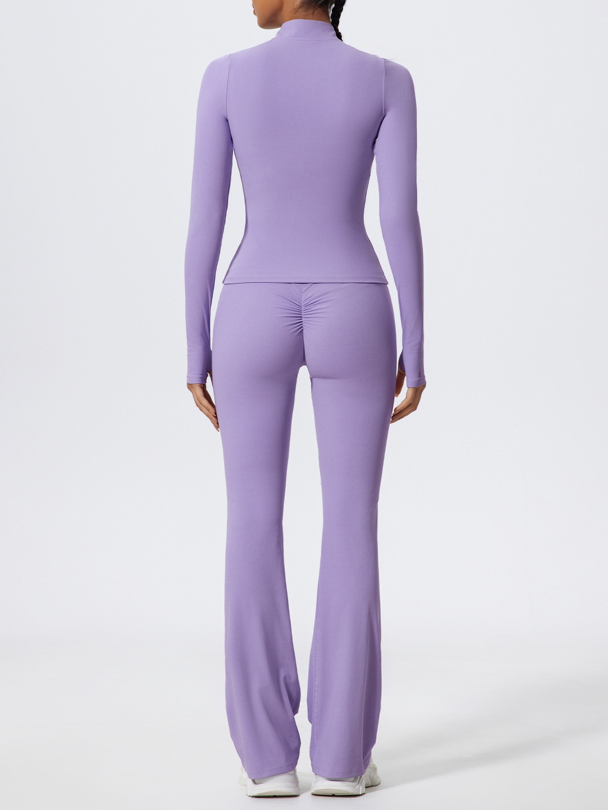 ActiveGo ActiveGo Xijia Cross-Border Set da yoga a maniche lunghe slim fit con mezza zip, abbigliamento sportivo da corsa all'aperto_voghion.com