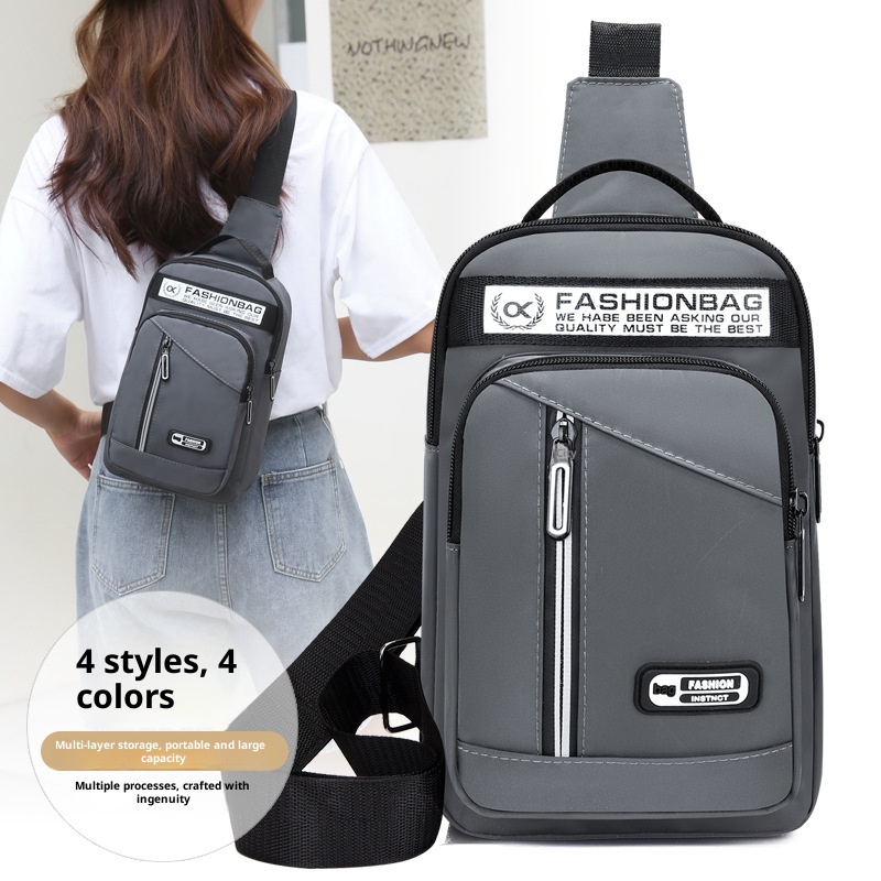 001 Oxford Stoff-Brusttasche, neue lässige Sport-Mehrzwecktasche für Damen und Herren, koreanische Version, große Kapazität, Umhängetasche_voghion.com