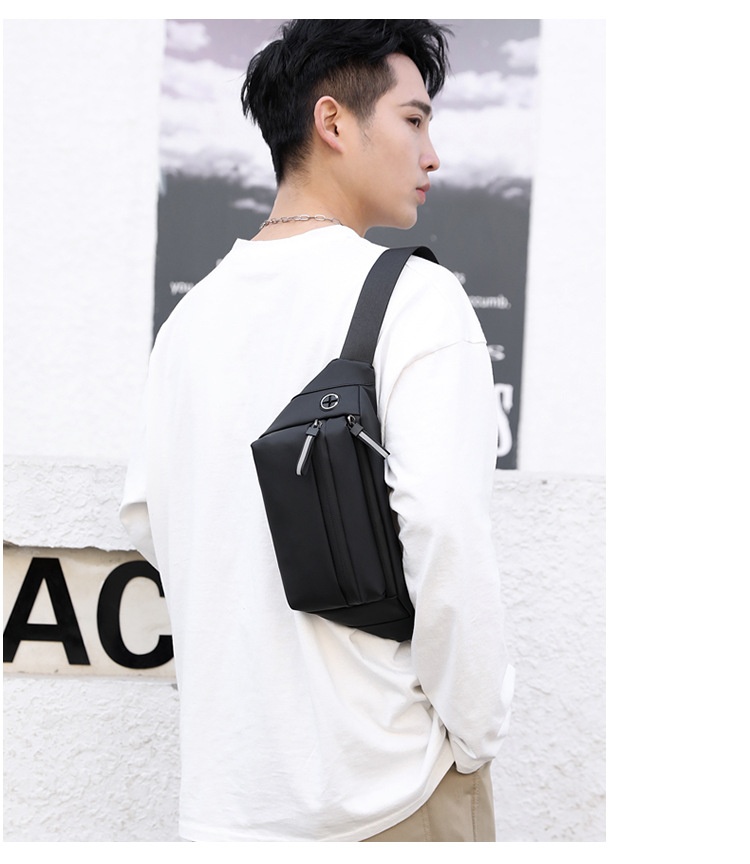001 Bolso bandolera unisex de estilo informal de negocios, sencillo y con personalidad, ideal para actividades al aire libre, ciclismo y como bolso de cintura._voghion.com
