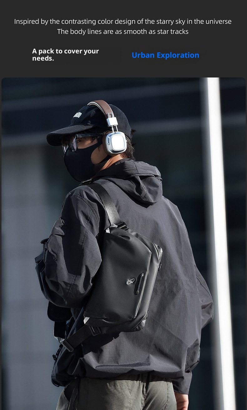 001 Xingyun 2 Crossbody Herren-Umhängetasche, einseitig, hoch geschnitten, lässig, modisch, für Radfahrer, tragbarer Rucksack_voghion.com