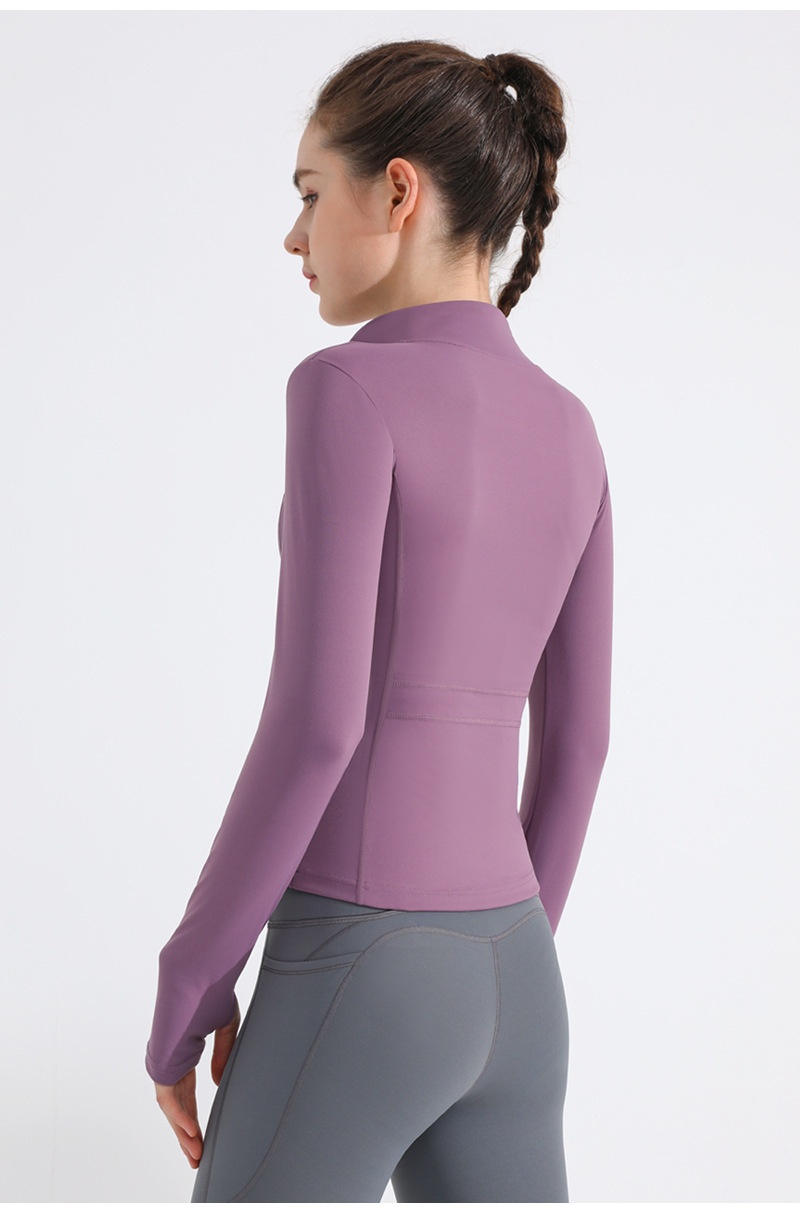 ActiveGo ActiveGo Nuovo Autunno Inverno Sport Yoga Giacca Donna Elasticizzata Corsa Outdoor Lulu Fitness Vestiti Colletto alla coreana Manica lunga_voghion.com