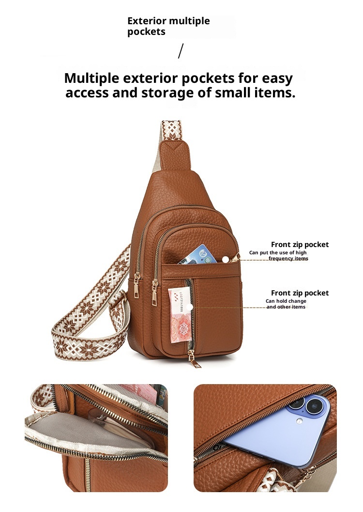 001 2025 Summer New Fashion Single Shoulder Crossbody Versatile PU Leather Large Capacity Casual Travel Women's Chest Bag_voghion.com