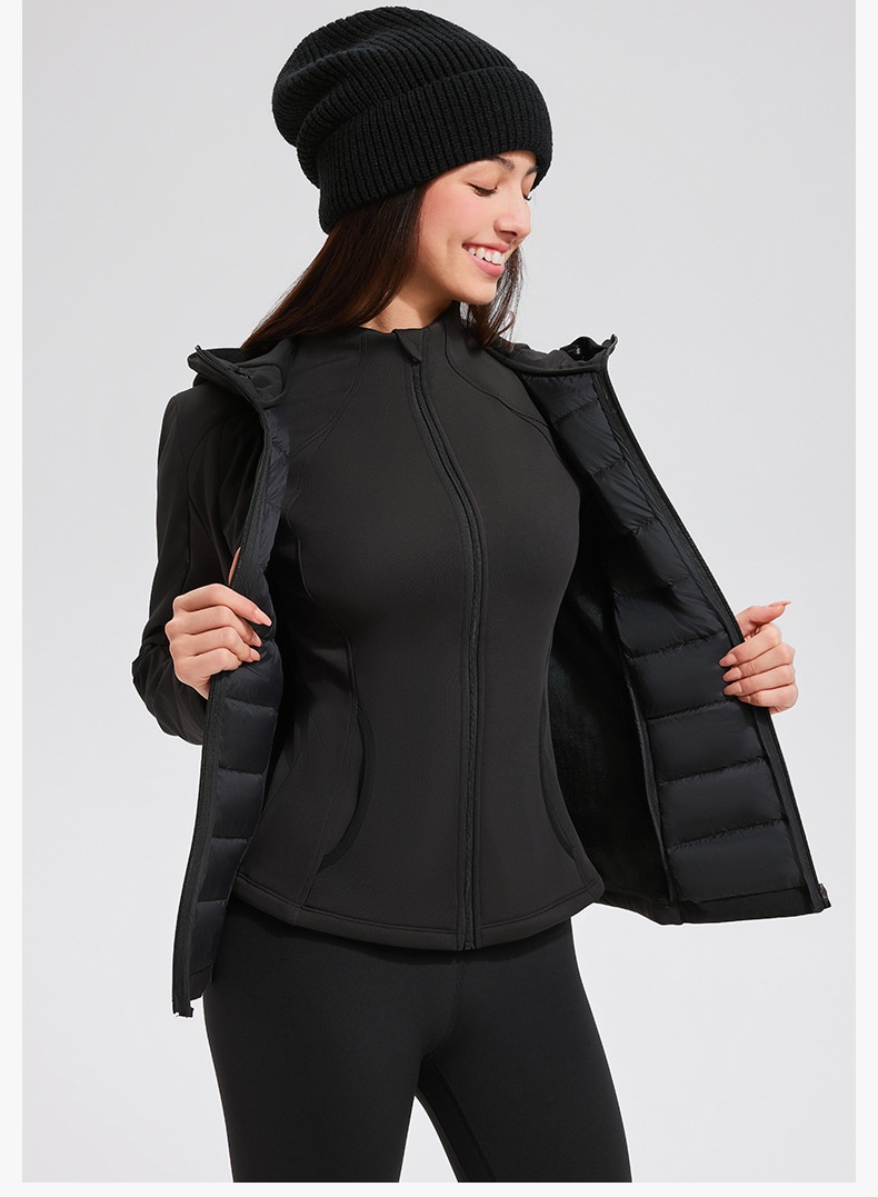ActiveGo Herbst/Winter Neue Sport Damen Gänsedaunenjacke Warme Drei-in-Eins Softshell Slim Fit Outdoor Daunenjacke_voghion.com