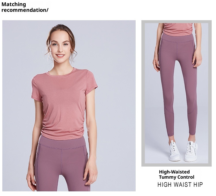 ActiveGo Sring Cover-U Short Sleeve Quick-Dry Shirt Wear T-Shirt For Women Euroean And American Fitness Yoga Outdoor Sorts_voghion.com